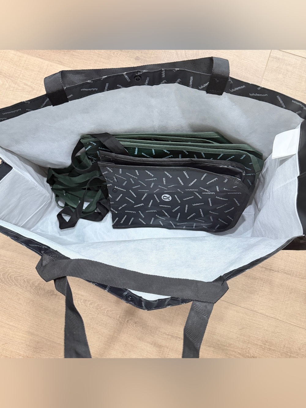 4 Reusable Lululemon Bags 1 Black Large & 3 Small Excellent Condition - Picture 8 of 10